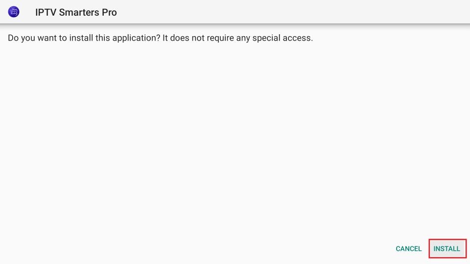 Once the download is finished, the Downloader app will open the APK file and begin the installation. Tap on Install to proceed